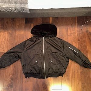Black Reversible Bomber Jacket